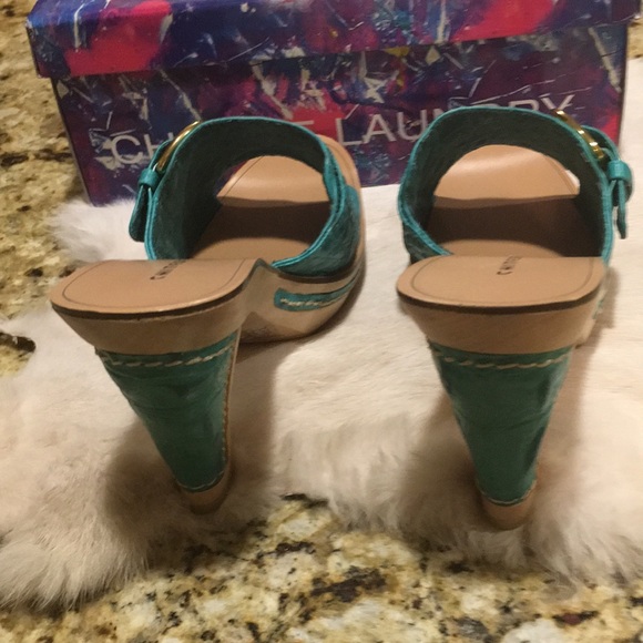 Chinese Laundry Amore Woman’s High heel Sandal Shoe NEW Aqua color Various Sizes - Picture 7 of 11